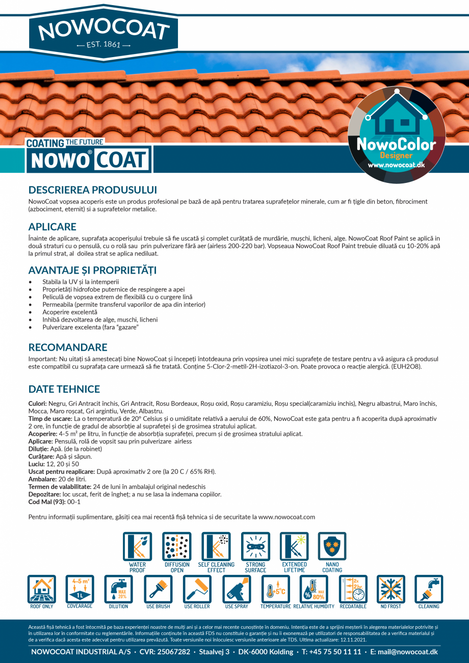 Pagina 1-Vopsea pentru acoperis din tabla zincata sau tip Lindab, vopsea tigla, eternit si lemn NOWOCOAT...