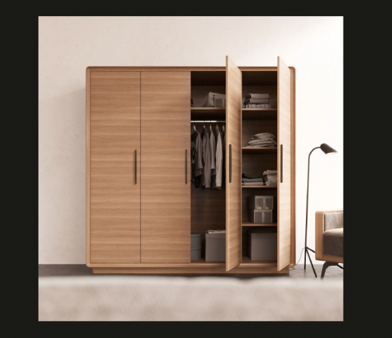 MAVIS Modena - dulap 4 usi natur - Mobilier pentru dormitor din lemn masiv MAVIS