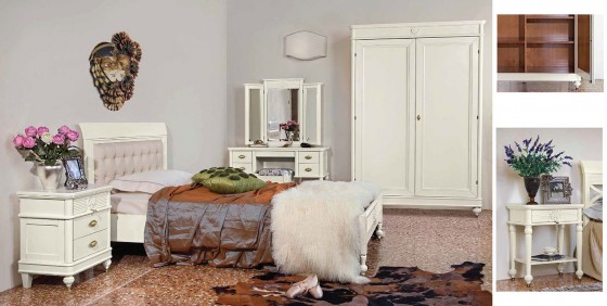 MAVIS Dormitor crem Monte Cristo - detalii - Mobilier pentru dormitor din lemn masiv MAVIS