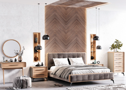 Mobilier pentru dormitor din lemn masiv MAVIS