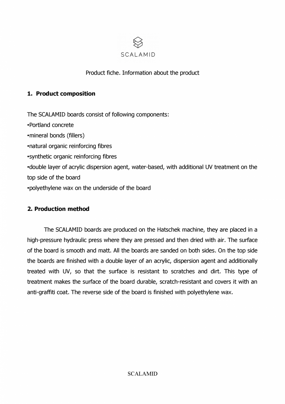 Pagina 1-Placi din fibrociment pentru fatade ECOFORT Fisa tehnica Engleza Product fiche. Information about...