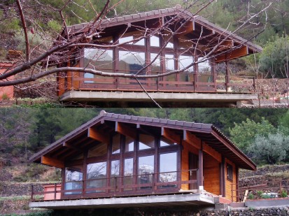 Casa pe structura de lemn Lucrari case din lemn masiv