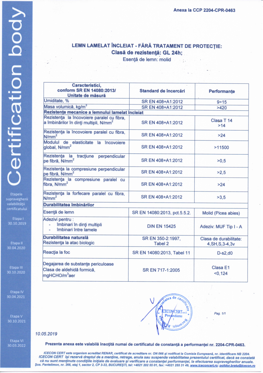 Pagina 2 - Certificat de constanta a performantei 14080 DOXAR Certificare produs Romana 