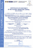 Certificat de conformitate a controlului productiei in fabrica 14250 DOXAR