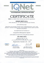 Certificat ISO 45001 DOXAR