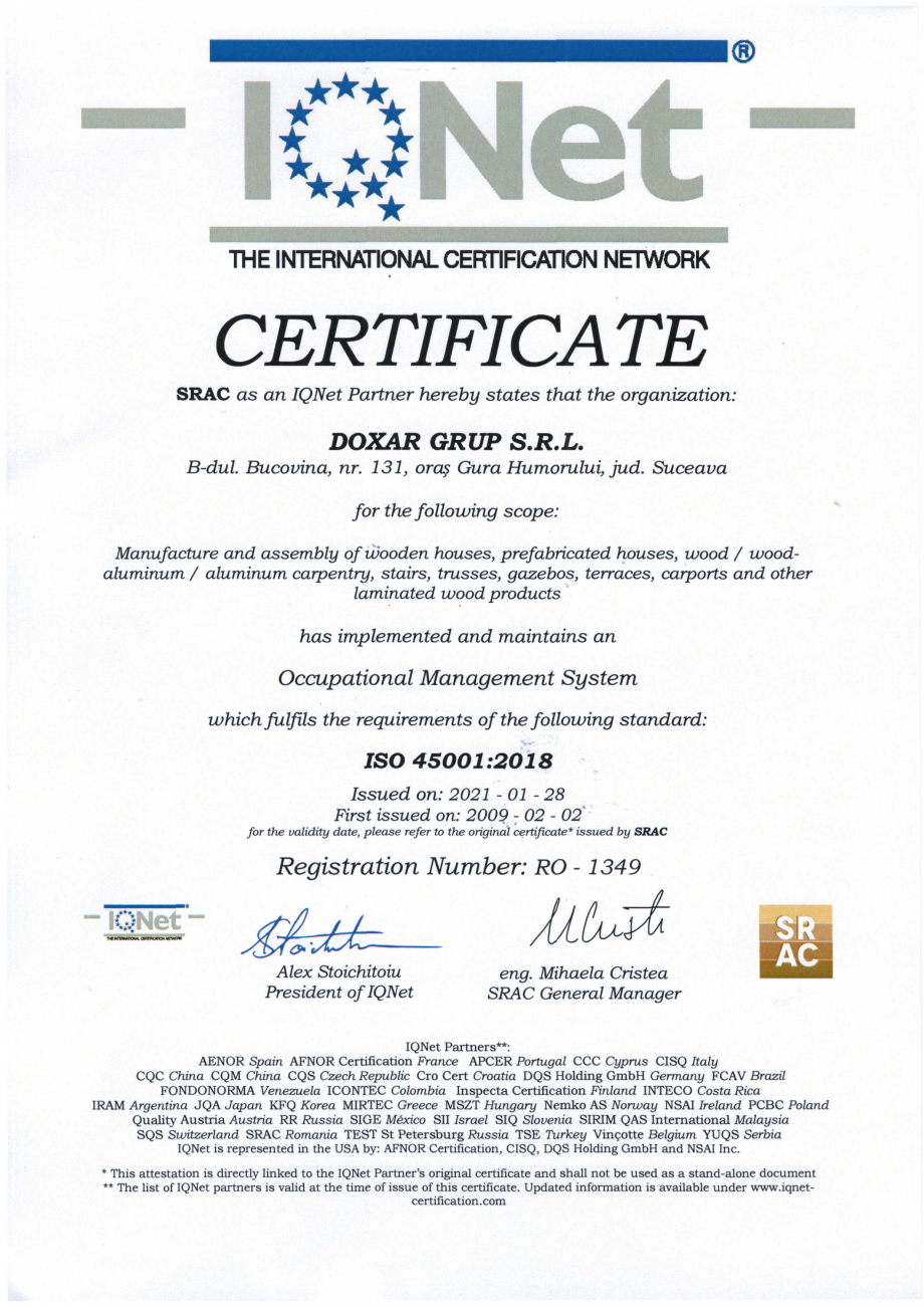 Pagina 1 - Certificat ISO 45001 DOXAR Certificare produs T
T

{-}Net
TH E I NTER]\IA]]ONAL GEHfl...