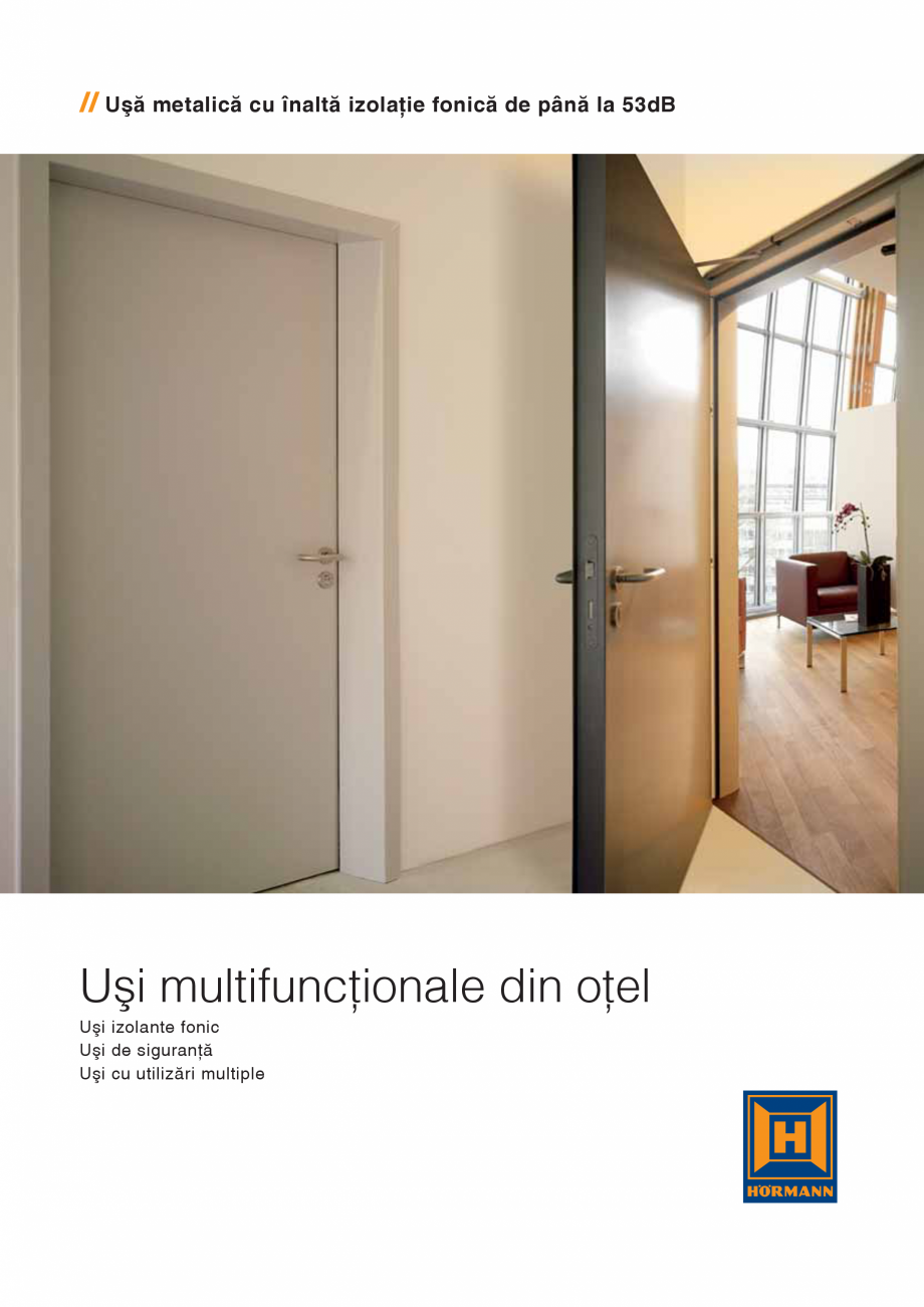 Pagina 1-Usi culisante rezistente la foc HÖRMANN Catalog, brosura Romana // Uşă metalică cu înaltă ...