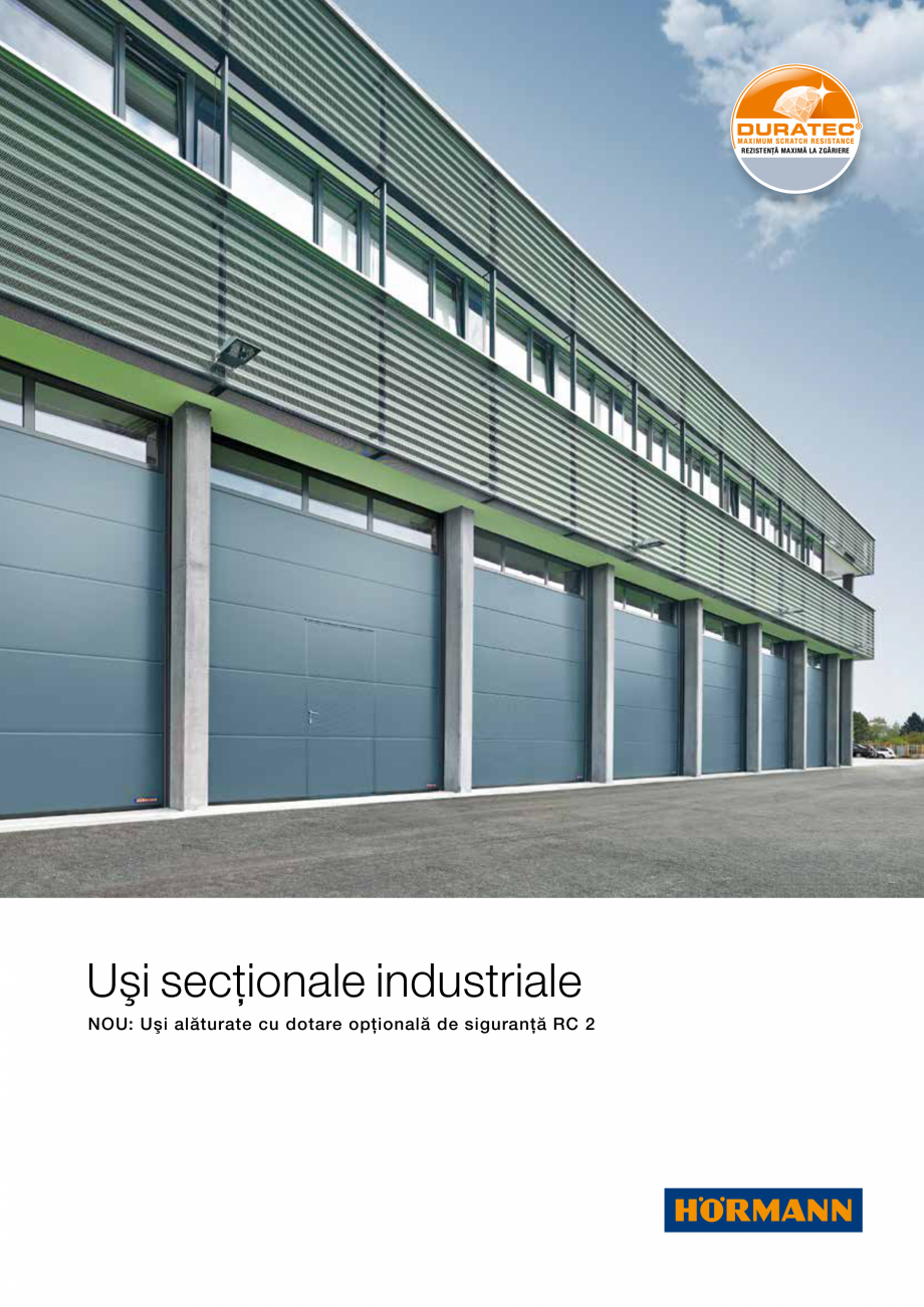 Pagina 1-Usi sectionale industriale HÖRMANN Catalog, brosura Romana REZISTENŢĂ MAXIMĂ LA ZGÂRIERE
...