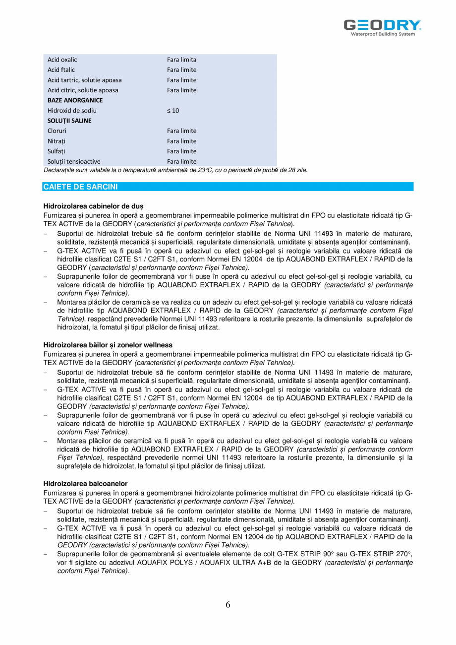 Pagina 6-Membrană din FPO hidroizolantă GEODRY G-TEX ACTIVE Fisa tehnica Romana  orice tip, membrane pe...