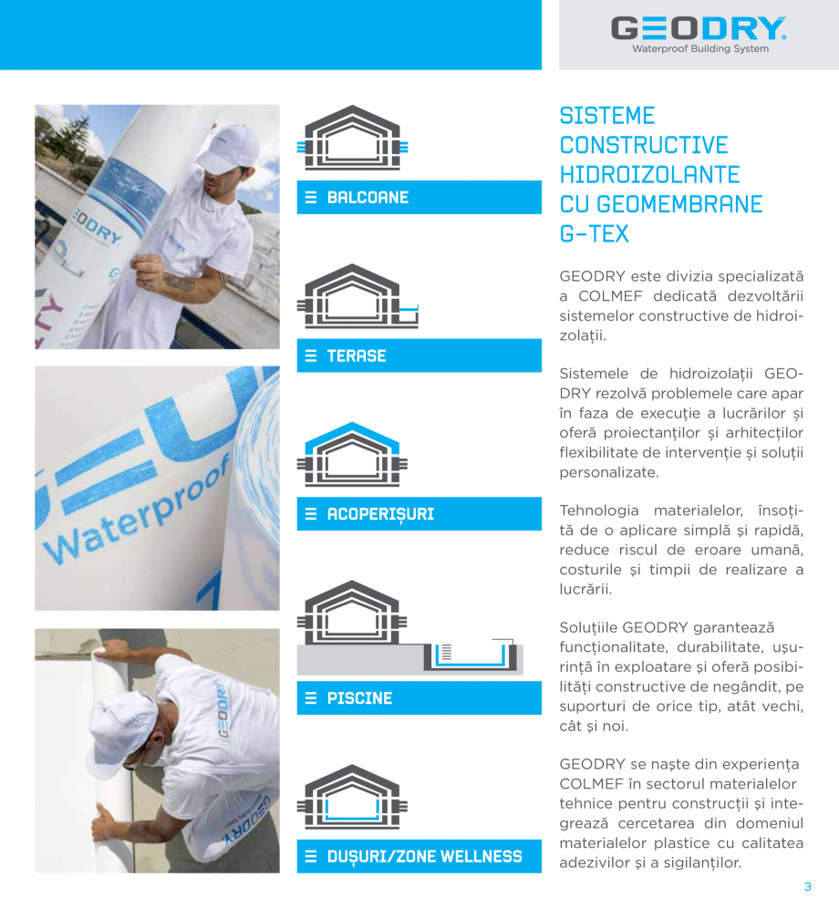 Pagina 3-Ssteme constructive hidroizolante cu membrane G-TEX  GEODRY G-TEX SUPREME, G-TEX INFINITY, G-TEX...