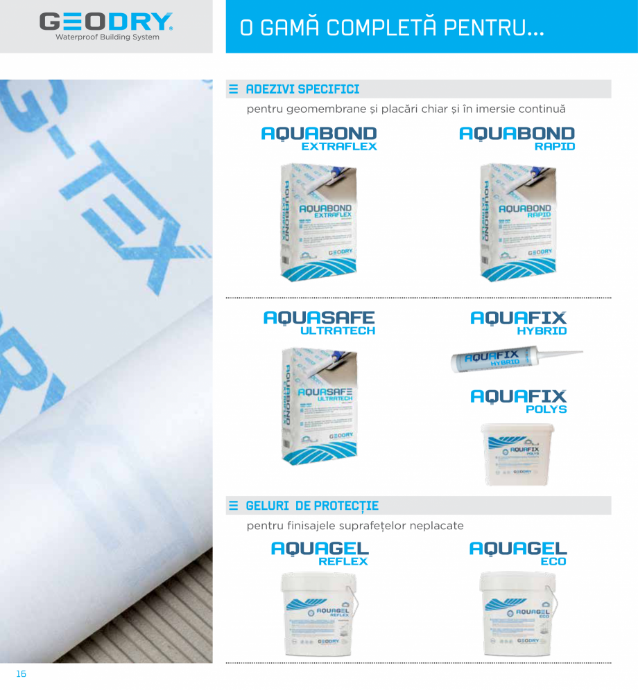 Pagina 16-Ssteme constructive hidroizolante cu membrane G-TEX  GEODRY G-TEX SUPREME, G-TEX INFINITY, G-TEX...