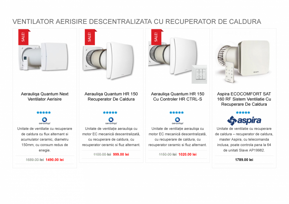 Pagina 1-Ventilator aerisire descentralizata cu recuperator de caldura  Catalog, brosura Romana Aerauliqa...