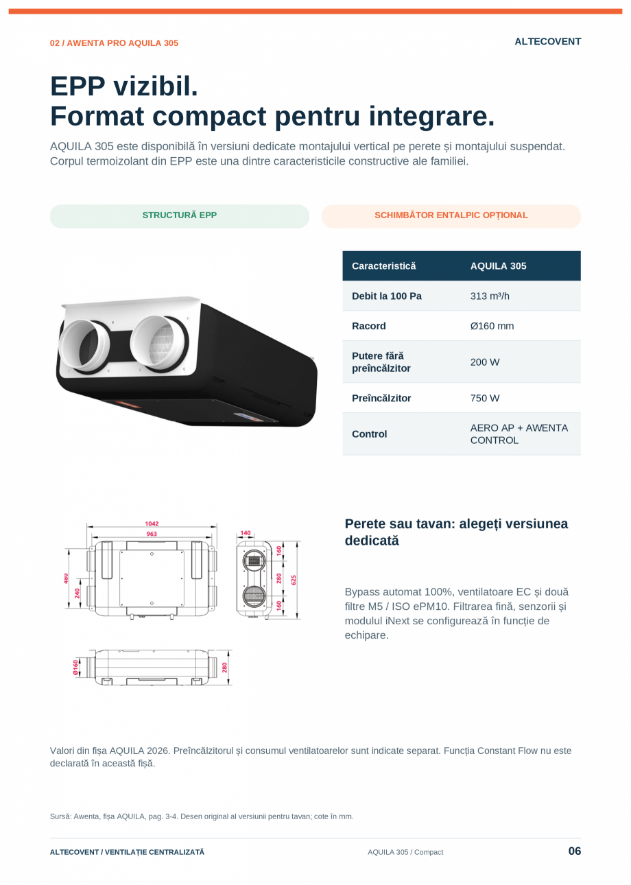 Pagina 6-Catalog-Ventilatie-Centralizata-Altecovent-2026  Catalog, brosura Romana 
CONSTANT FLOW: VERSIUNI CF...