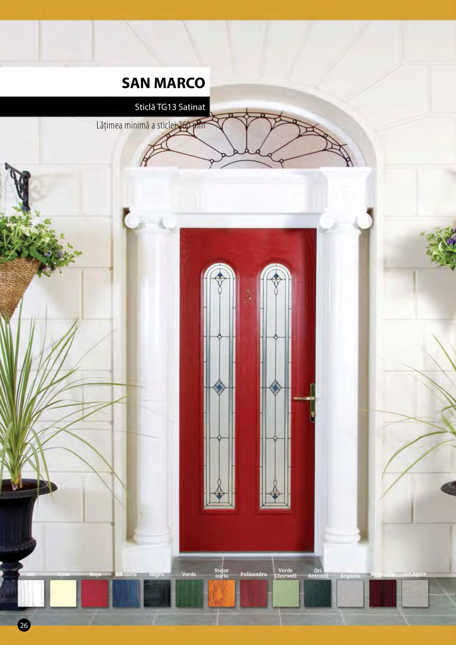 Pagina 1-Usa de exterior PALLADIO  SAN MARCO Fisa tehnica Romana SAN MARCO
Sticlă TG13 Satinat

Lăţimea...