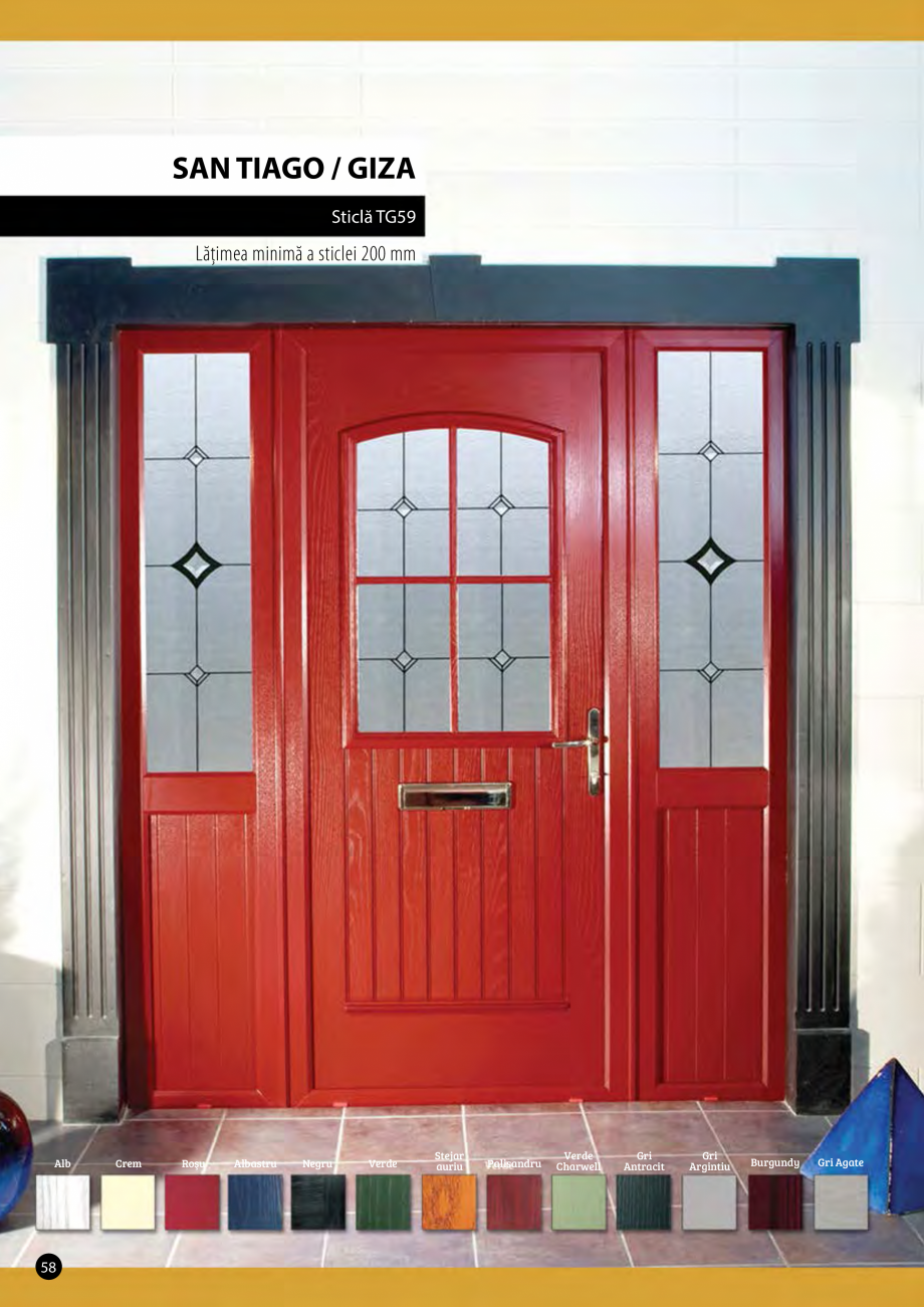 Pagina 1-Usa de exterior PALLADIO  SAN TIAGO / GIZA Fisa tehnica Romana SAN TIAGO / GIZA
Sticlă TG59
...