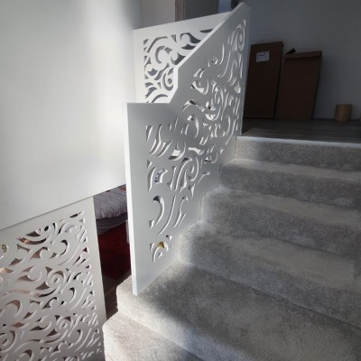 Paravane Decorative Balustrada Aplicata - Model Serpuit - Balustrade decorative din MDF vopsit pentru scari trepte