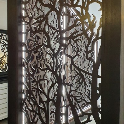 Paravane Decorative Balustrada-Paravan iluminata pana in tavan - Model Arbore - Balustrade decorative din MDF vopsit