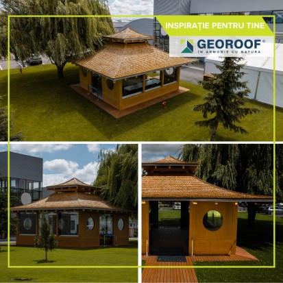 Casa cu acoperis din sindrila OAK SHINGLE Șindrila din lemn de stejar pentru acoperiș natural