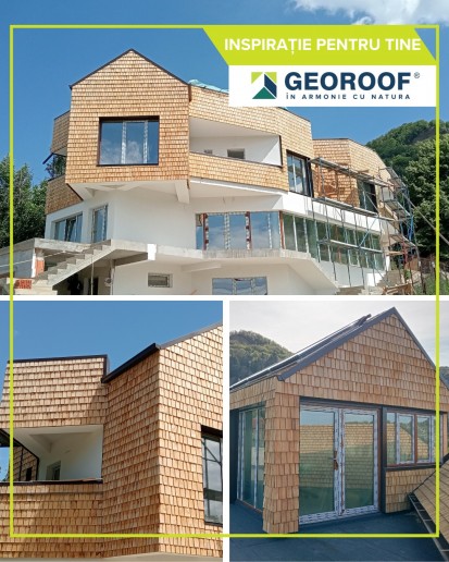 Proiect - casa cu sindrila OAK SHINGLE Șindrila din lemn de stejar pentru acoperiș natural