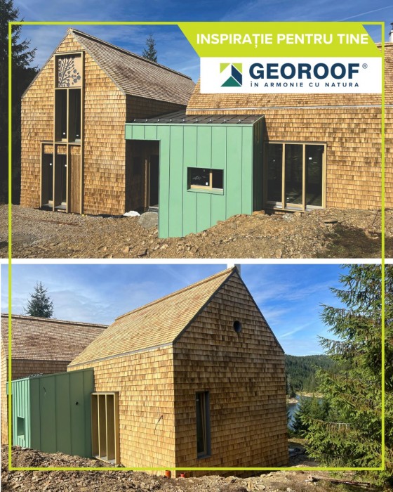 GEOROOF Proiect - casa in armonie cu natura - Sindrila din lemn pentru acoperisuri GEOROOF