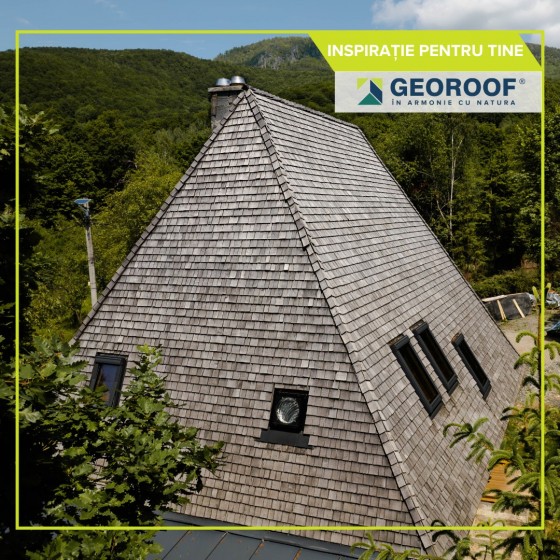GEOROOF Vedere de aproape acopeirs - Sindrila din lemn pentru acoperisuri GEOROOF