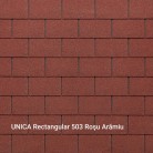 UNICA RECTANGULAR ROŞU ARĂMIU 503 (COPPERY RED 503) - Șindrilă bituminoasă - UNICA RECTANGULAR