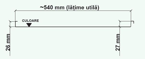 Schiță dimensiuni Panouri din tabla faltuita pentru invelitori plane - Wetterbest® Faltz