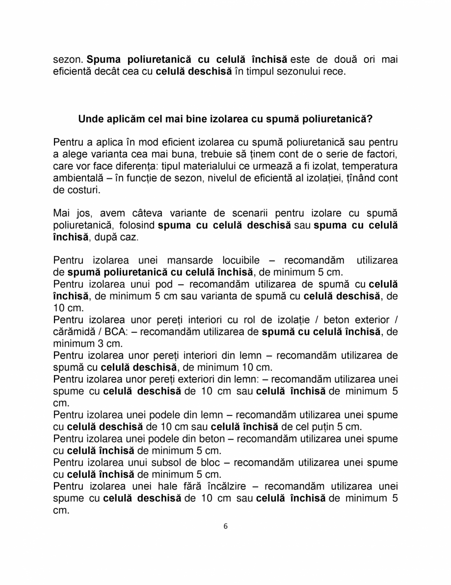 Pagina 6-Spuma poliuretanica cu celula deschisa sau cu celula inchisa SIRO Catalog, brosura Romana cu celulă...