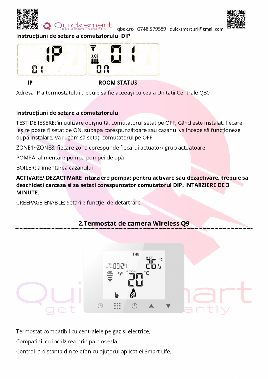 Manual kit Qsmart Q30 QUICKSMART Instructiuni montaj, utilizare Romana