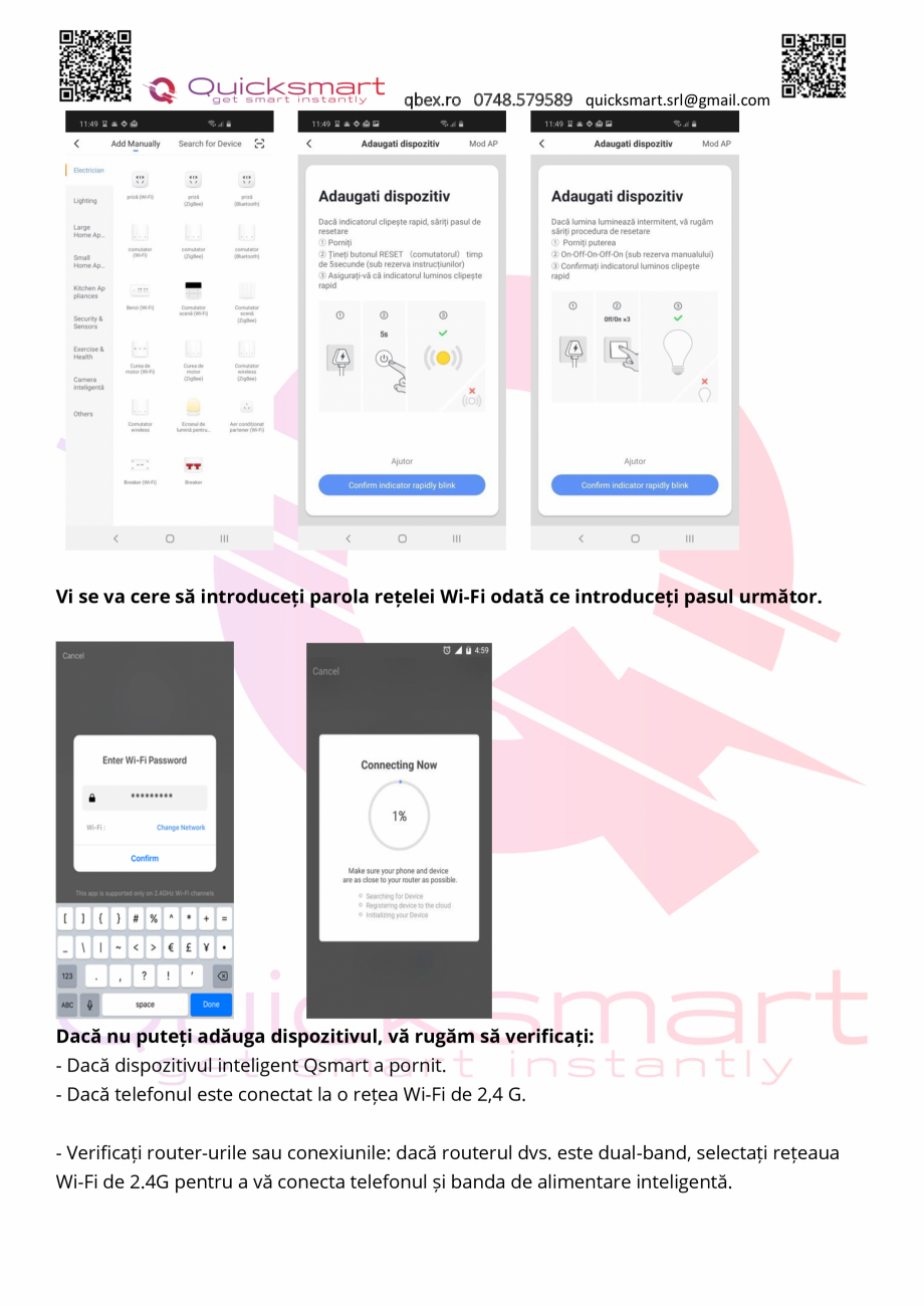 Manual kit Qsmart Q30 QUICKSMART Instructiuni montaj, utilizare Romana