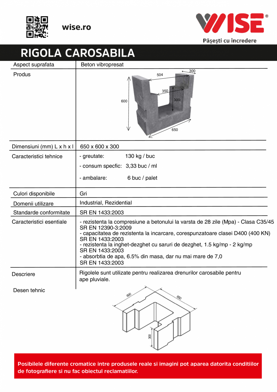 Pagina 1-Rigola Carosabila WISE Fisa tehnica Romana wise.ro

RIGOLA CAROSABILA
Aspect suprafata

Beton...