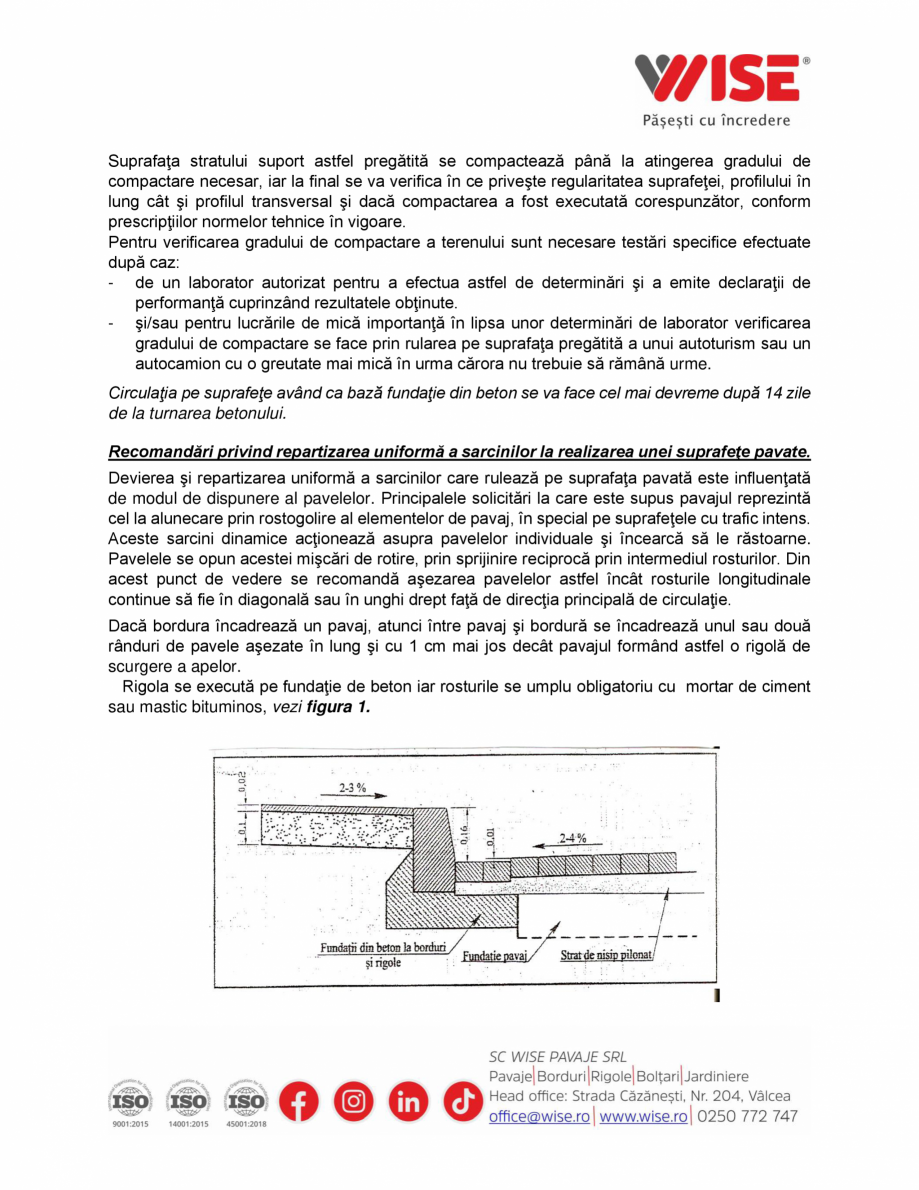 Pagina 3-Instructiuni transport, manipulare, montaj elemente din beton WISE Instructiuni montaj, utilizare...