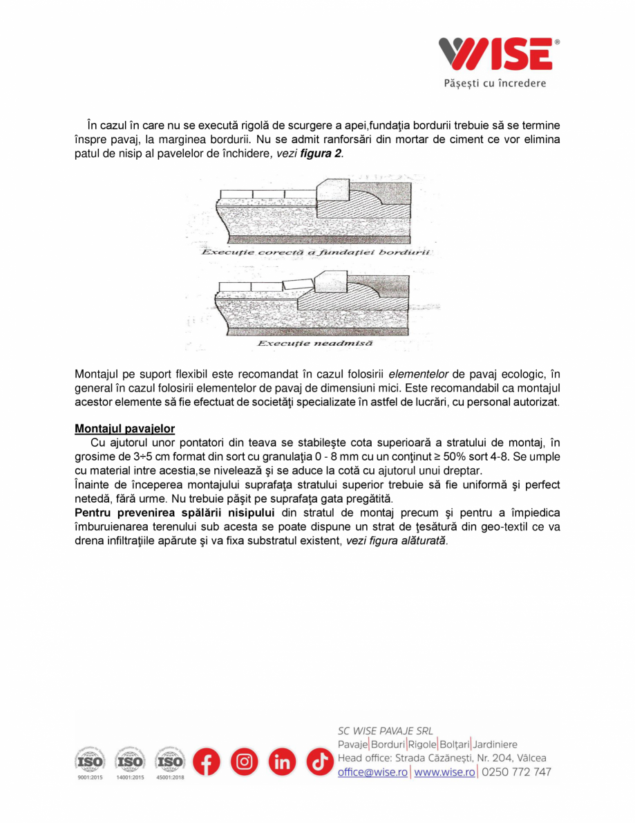 Pagina 4-Instructiuni transport, manipulare, montaj elemente din beton WISE Instructiuni montaj, utilizare...