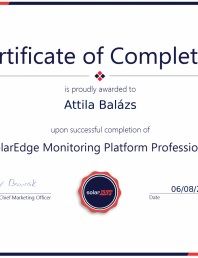 Certificat SolarEdge Monitoring Platform Professional