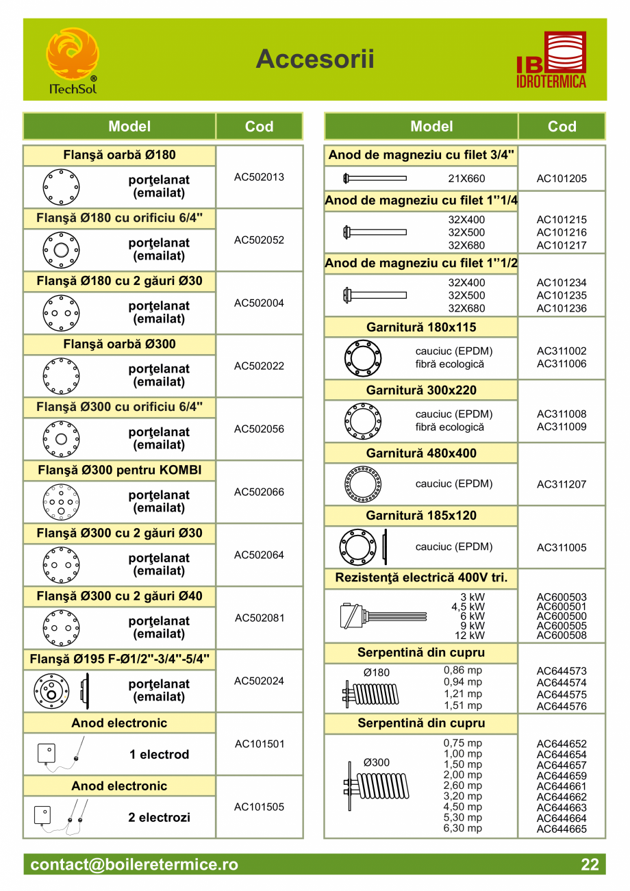 Pagina 23-Catalog - Boilere termice ITECHSOL Catalog, brosura Romana  din oţel carbon, căptuşit cu email...