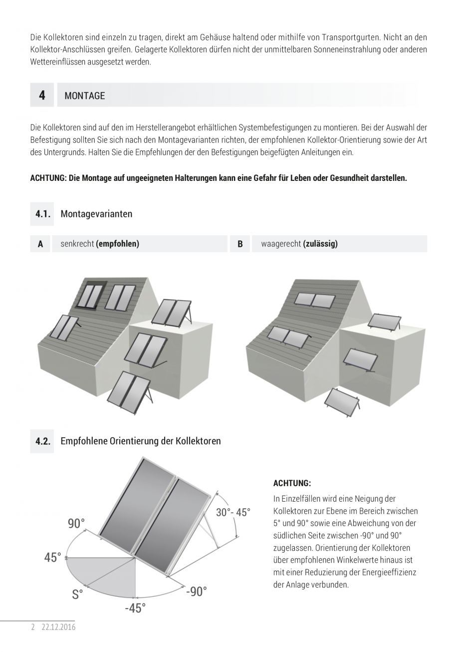 Pagina 14-Ghid de instalare pentru colectoare solare plane ITECHSOL Instructiuni montaj, utilizare Engleza...