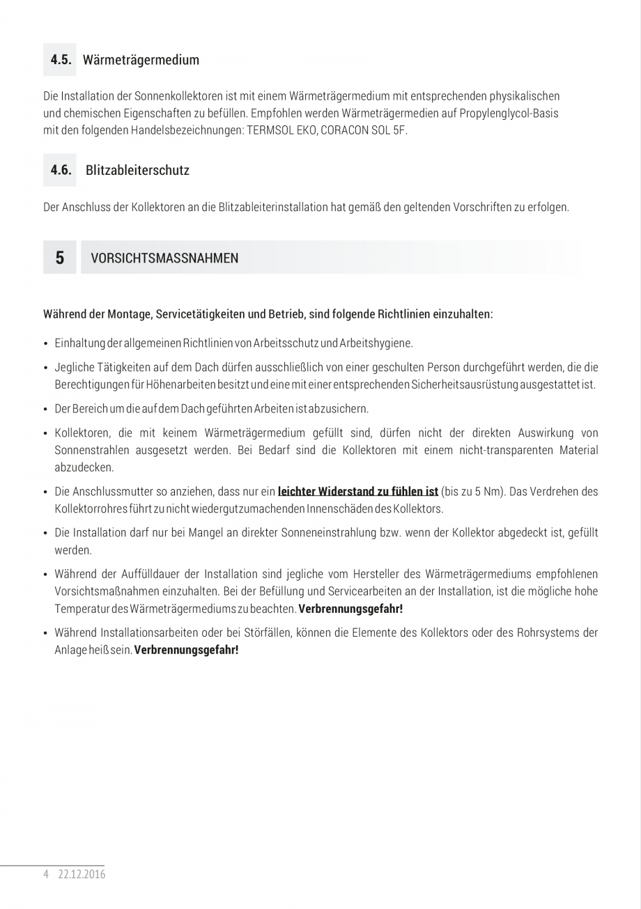 Pagina 16-Ghid de instalare pentru colectoare solare plane ITECHSOL Instructiuni montaj, utilizare Engleza e...