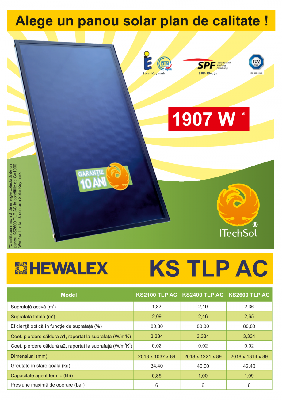 Pagina 1-Alege un panou solar plan de calitate! ITECHSOL Catalog, brosura Romana Alege un panou solar plan de...