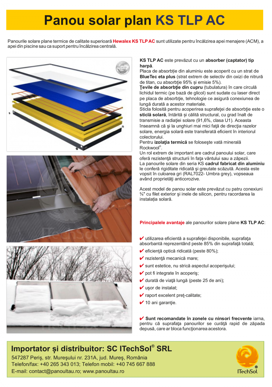 Pagina 2-Alege un panou solar plan de calitate! ITECHSOL Catalog, brosura Romana din piscine sau ca suport...