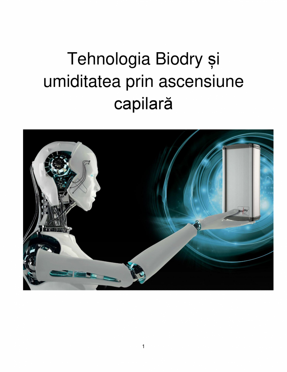 Pagina 1-BioDry si umiditatea prin ascensiune capilara Biodry Romania Catalog, brosura Romana Tehnologia...