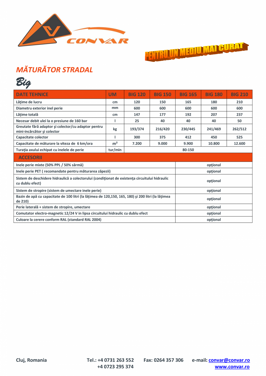 Pagina 1-Maturator pentru mini-incarcatoare TUCHEL BIG Fisa tehnica Romana MĂTURĂTOR STRADAL

Big
DATE...