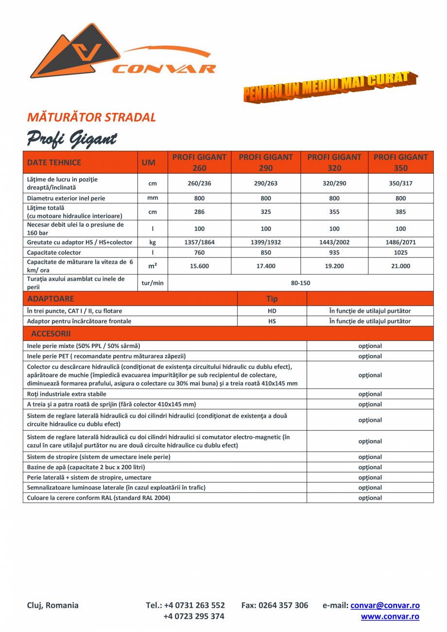 Pagina 1 - Maturator stradal cu diametrul periei de 800 mm TUCHEL PROFI GIGANT Fisa tehnica Romana...