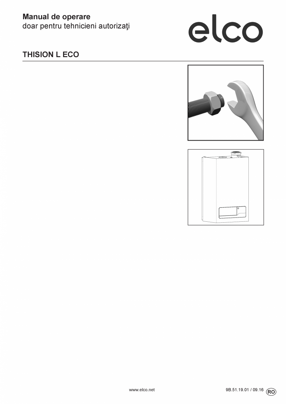 Pagina 1-Manual de Instalare - Centrala in condensare pe gaz ELCO THISION® L ECO Instructiuni montaj,...