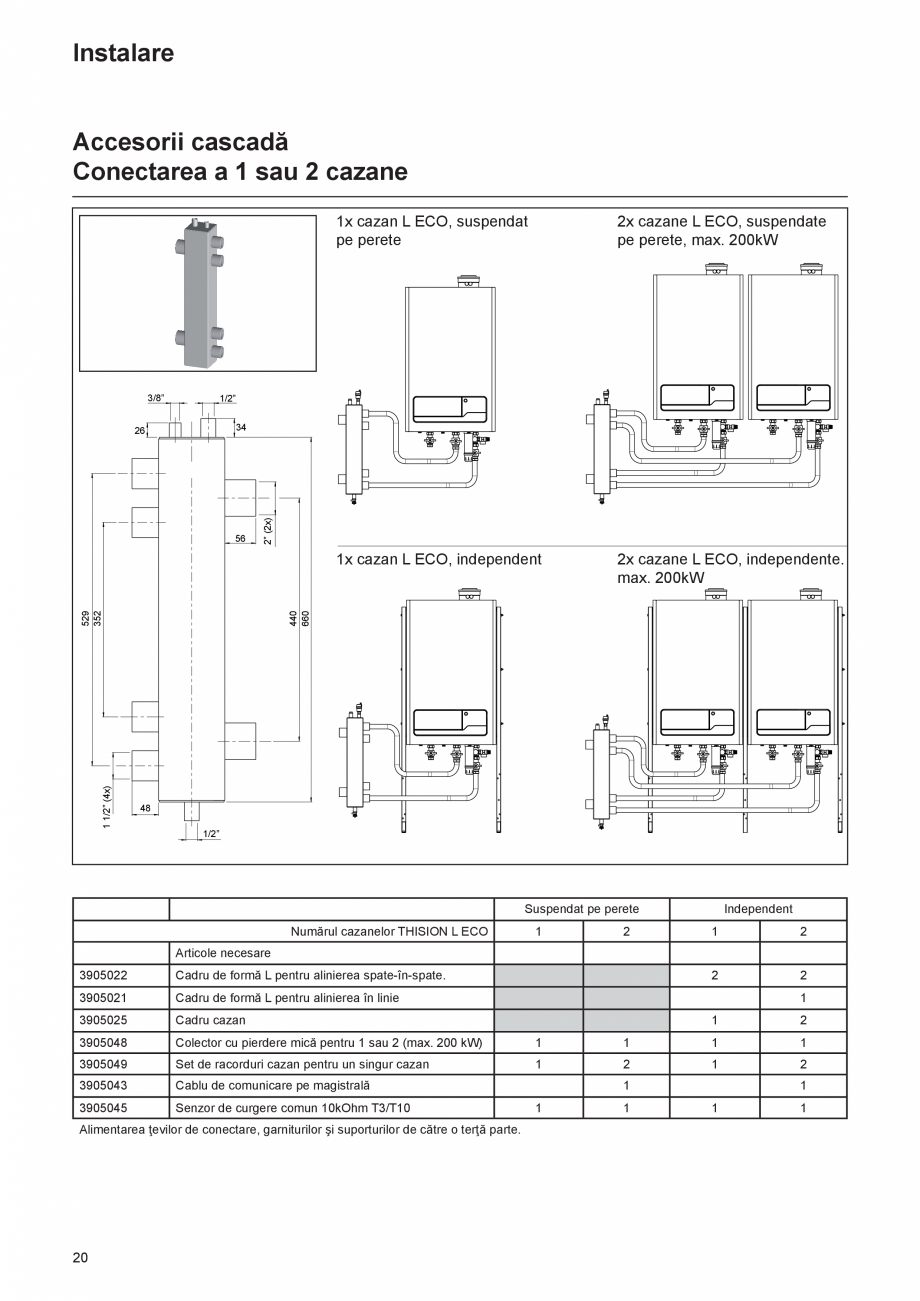 Pagina 20-Manual de Instalare - Centrala in condensare pe gaz ELCO THISION® L ECO Instructiuni montaj,...