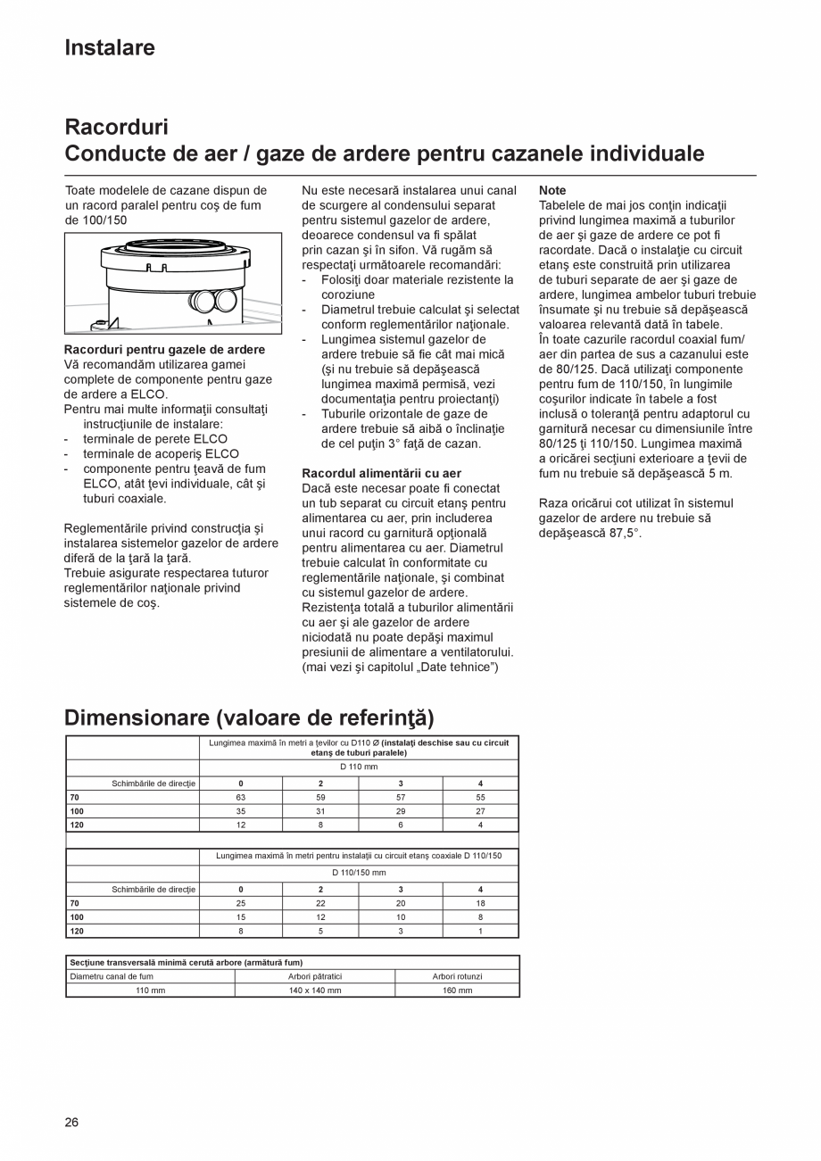 Pagina 26-Manual de Instalare - Centrala in condensare pe gaz ELCO THISION® L ECO Instructiuni montaj,...