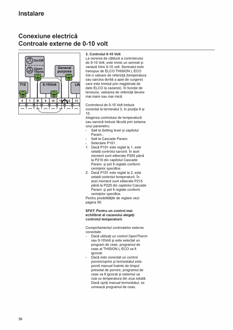 Pagina 36-Manual de Instalare - Centrala in condensare pe gaz ELCO THISION® L ECO Instructiuni montaj,...