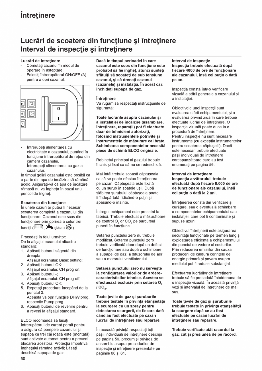 Pagina 60-Manual de Instalare - Centrala in condensare pe gaz ELCO THISION® L ECO Instructiuni montaj,...