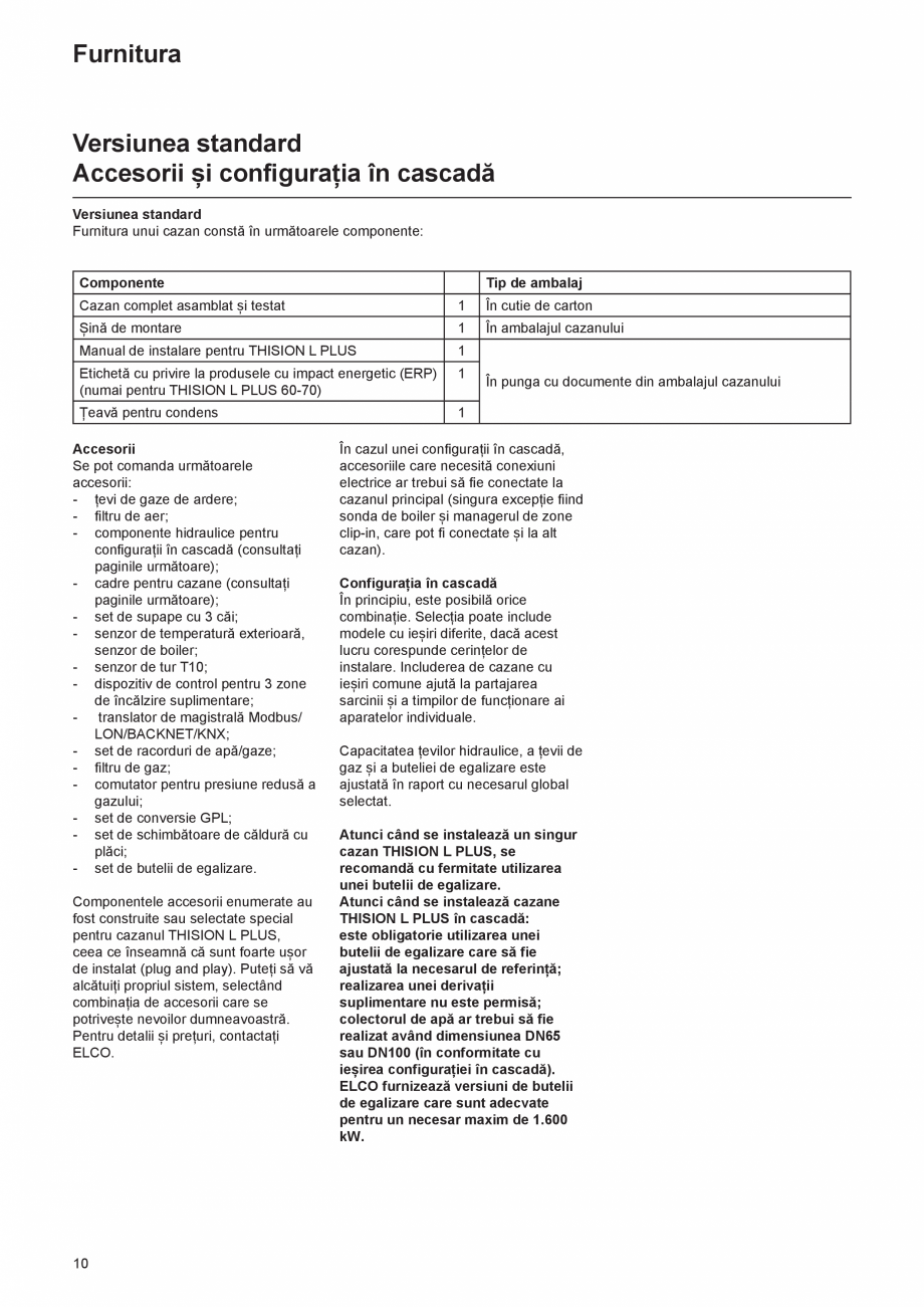 Pagina 10-Manual de Instalare  - Cazan mural  ELCO THISION® L PLUS Instructiuni montaj, utilizare Engleza ...