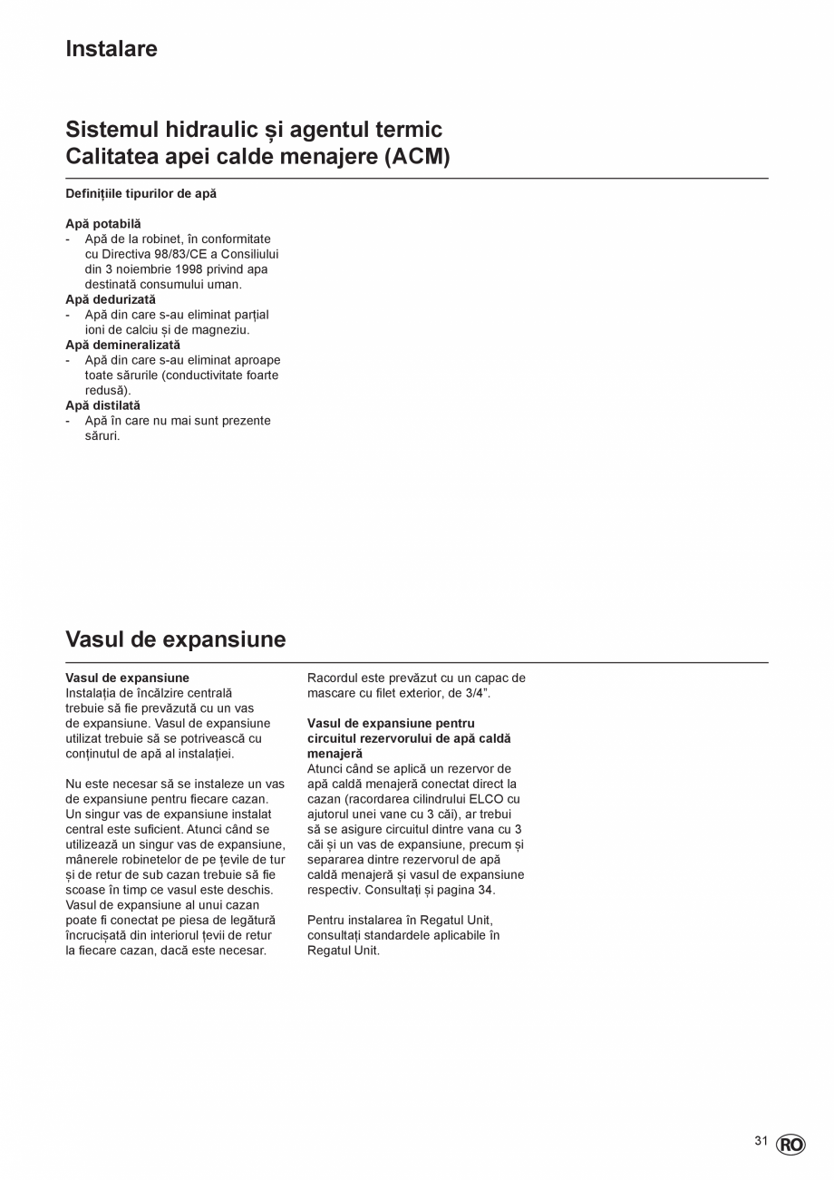 Pagina 31-Manual de Instalare  - Cazan mural  ELCO THISION® L PLUS Instructiuni montaj, utilizare Engleza ...