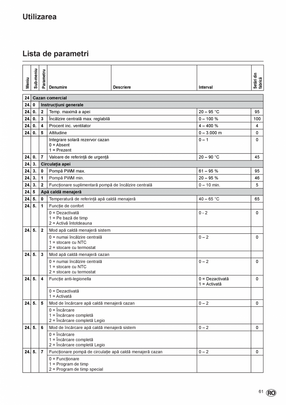 Pagina 61-Manual de Instalare  - Cazan mural  ELCO THISION® L PLUS Instructiuni montaj, utilizare Engleza ...